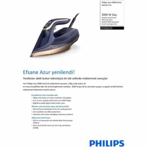Philips Azur 8000 Serisi Dst8050/20 Optimaltemp 3000 W Buharlı Ütü